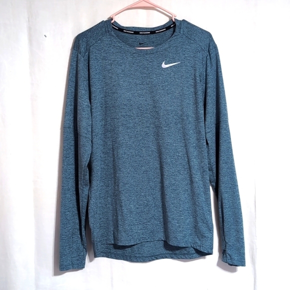 Nike Heather Teal Long Sleeve Crewneck Tee Size Small - Picture 1 of 5